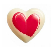 Serduszka z białej czekolady z serduszkiem 14 szt.