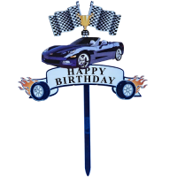 Boldog születésnapot autó kék gravírozás