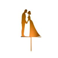 Arany akril gravírozás kézen fogva friss házasok