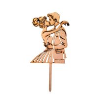 Zápich - svadobný pár a svadobný bozk drevo