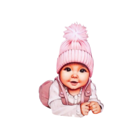 Zápich dievčatko s čiapkou ružové
