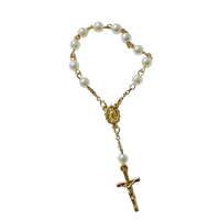 Růženec bílo-zlatý