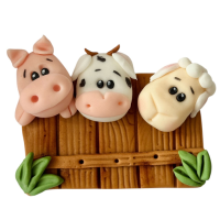 Zvířátka za plotem cukrová dekorace