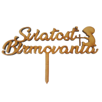 Gravur des Sakraments der Firmung mit einem kleinen Jungen aus Holz