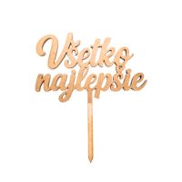 Zápich Všetko najlepšie drevo zlatá farba (10)