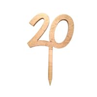 Zápich číslo 20 hrubé drevo zlatá farba