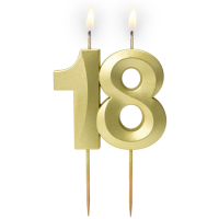 Svíčka na dort č. 1 18 saténově-zlatá
