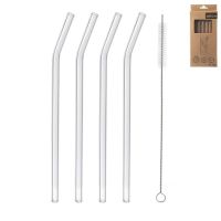 4-teiliges gebogenes Strohhalmset mit Bürste