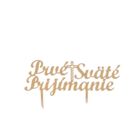 Kommunionkreuz aus Holz, goldfarben