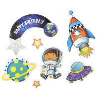 Zápich vesmír - kosmonaut, raketa 7 ks