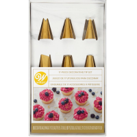 Wilton gold decorating tips set of 8 tips, 8 bags and a clutch