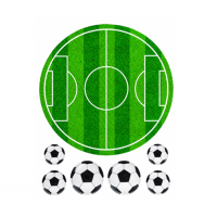 Wafer - soccer field circle and balls