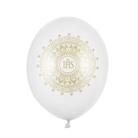 Balony biało-złote IHS 5 szt.