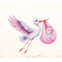 Stork cake topper - pink