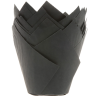 Tulpenförmige schwarze Cupcakes, 36 Stück