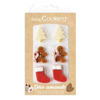 Marzipan decorations Sweet Christmas, set of 6 pieces