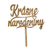Zápich Krásné narozeniny s mini stdíčkem dřevo