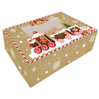 Christmas decor dessert box with train 26x15x7 cm