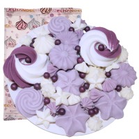 Baiser und Kugeln, weiß-violette Mischung, 50 g