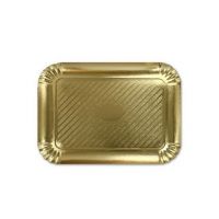 Tácka na koláče papierová zlatá 25 x 17,5 cm