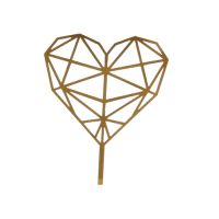 Engraving - heart diamond gold acrylic