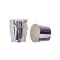 Cups silver decorative edge 50 pcs