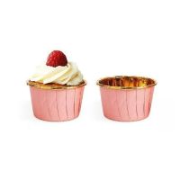 Pink-gold paper cups 50 pcs