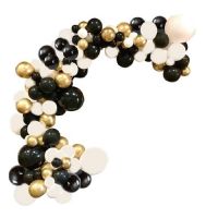 Garland balloons black-gold-cream 100 pcs