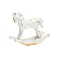 Hojdací koník bielo-zlatý