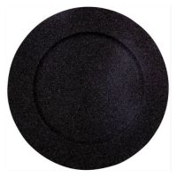 Plate black with glitter 33 cm