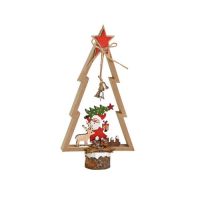 Christmas tree with Santa Claus wood