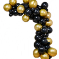 Garland balloons black and gold 100 pcs