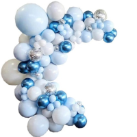 Garland balloons white-blue-silver 100 pcs