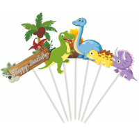 Zapich - Happy Birthday dinosaurs with a volcano 7 pcs