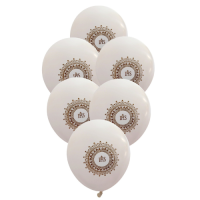 Balloons - white-gold IHS 6 pcs