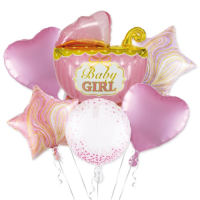 Balóny - ružové Baby girl 6 ks