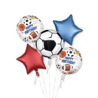 Balóny - futbalová lopta, hviezdy 5 ks