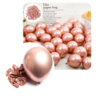 Balóny metalické ružovo-zlaté 12 cm - 100 ks