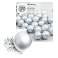 Metallic silver balloons 12 cm - 100 pcs