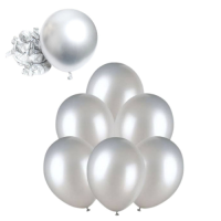 Balóny perleťovo strieborné 25 cm - 50 ks