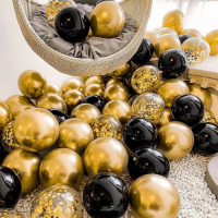 Balóny metalické zlaté 25 cm - 50 ks