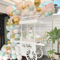 Girlandenballons Pastell und Gold 194 Stk