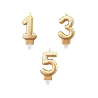 Gold candle 7.5 cm