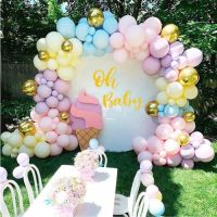 Girlandenballons Pastell und Gold 120 Stk