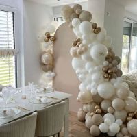 Garland balloons white-cream-gold 145 pcs