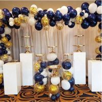 Garland balloons dark blue, white and gold confetti 60 pcs