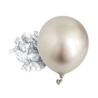 Metallic silver balloons 25 cm - 100 pcs