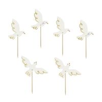 Zapich - set of white-gold doves 6 pcs