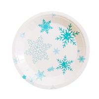 Tanier Frozen biely s vločkami 17,5 cm - 6 ks