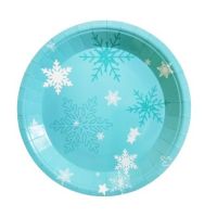 Plate Frozen blue with flakes 23 cm - 6 pcs